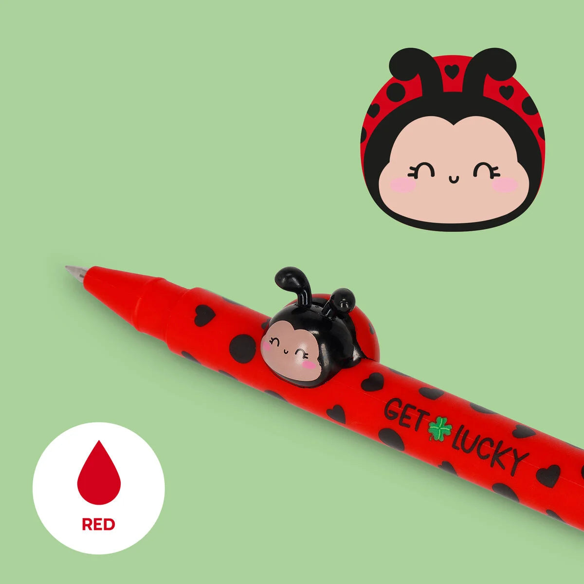 Gelstift mit Deko-Tierchen Ladybug „Get Lucky“ - Lovely Friends- Legami