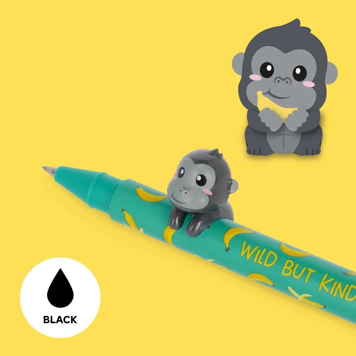 Stift mit Deko-Tierchen Gorilla „Wild but Kind“ - Lovely Friends