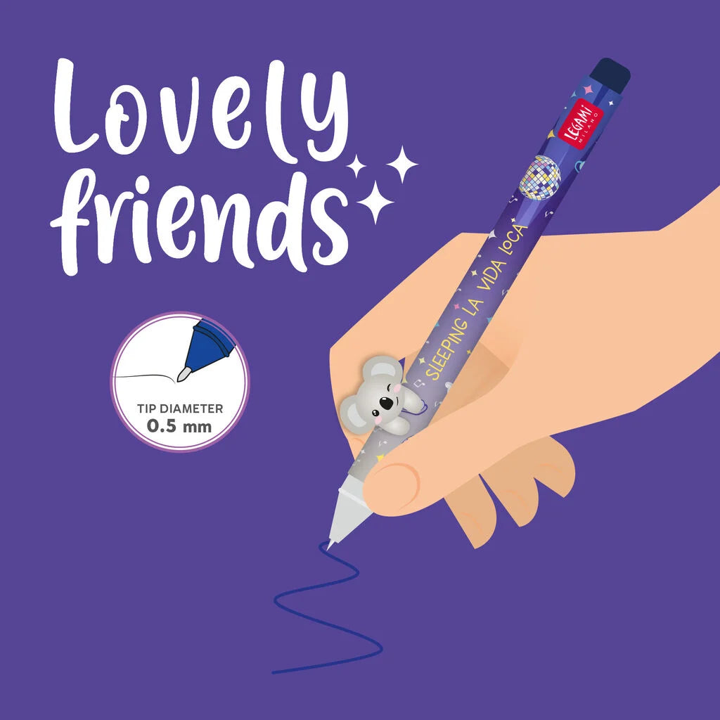 Stift mit Deko-Tierchen Koala „Sleeping la Vida Loca“ - Lovely Friends Legami