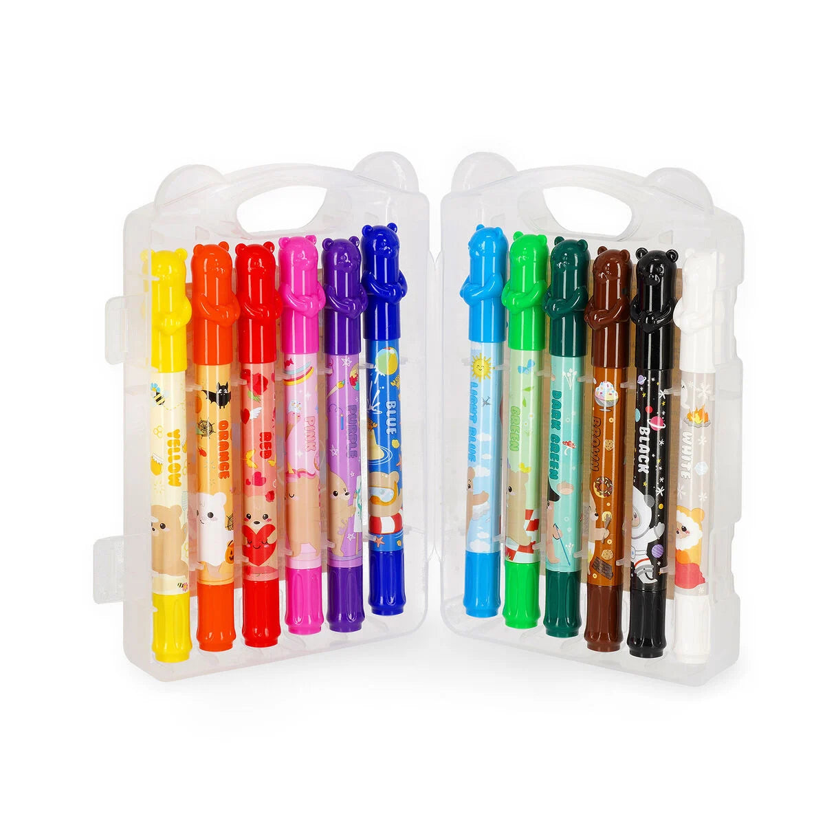 Set mit 12 Wachsmalern - Teddy Friends