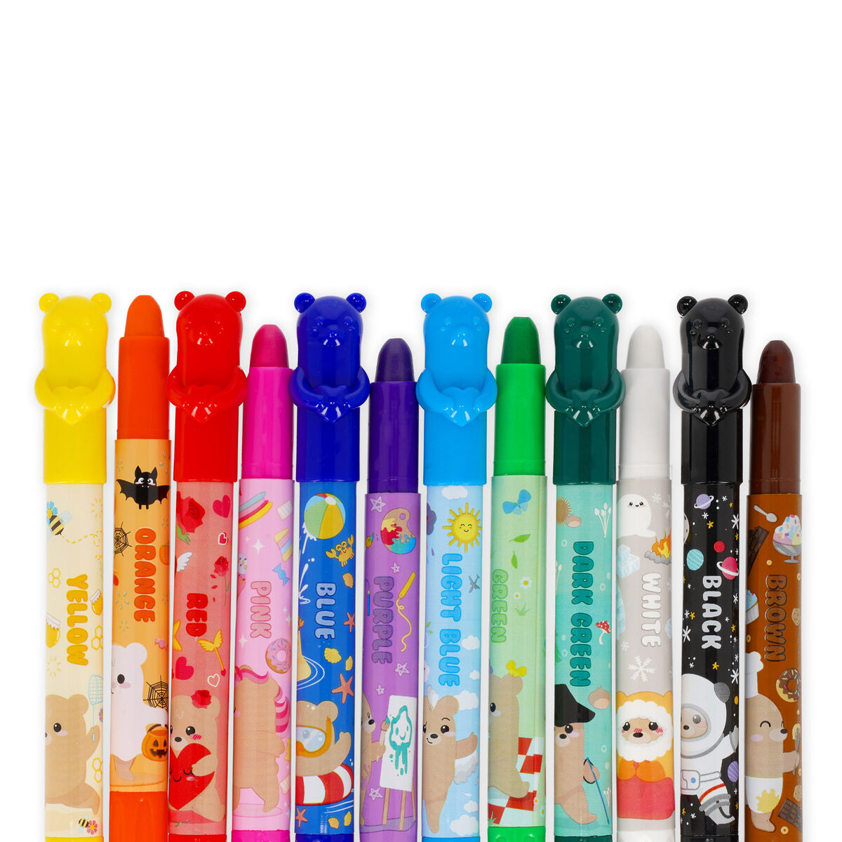 Set mit 12 Wachsmalern - Teddy Friends