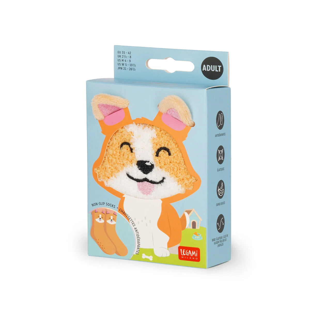 Rutschfeste Socken für Erwachsene Corgi It’s a Match! Legami