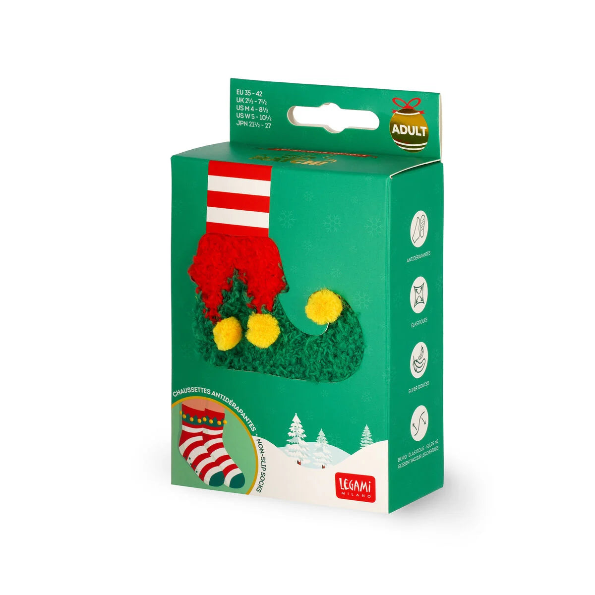 Rutschfeste Socken Elf  für Erwachsene Gr. 34-42  - It’s a Match! Legami ABS