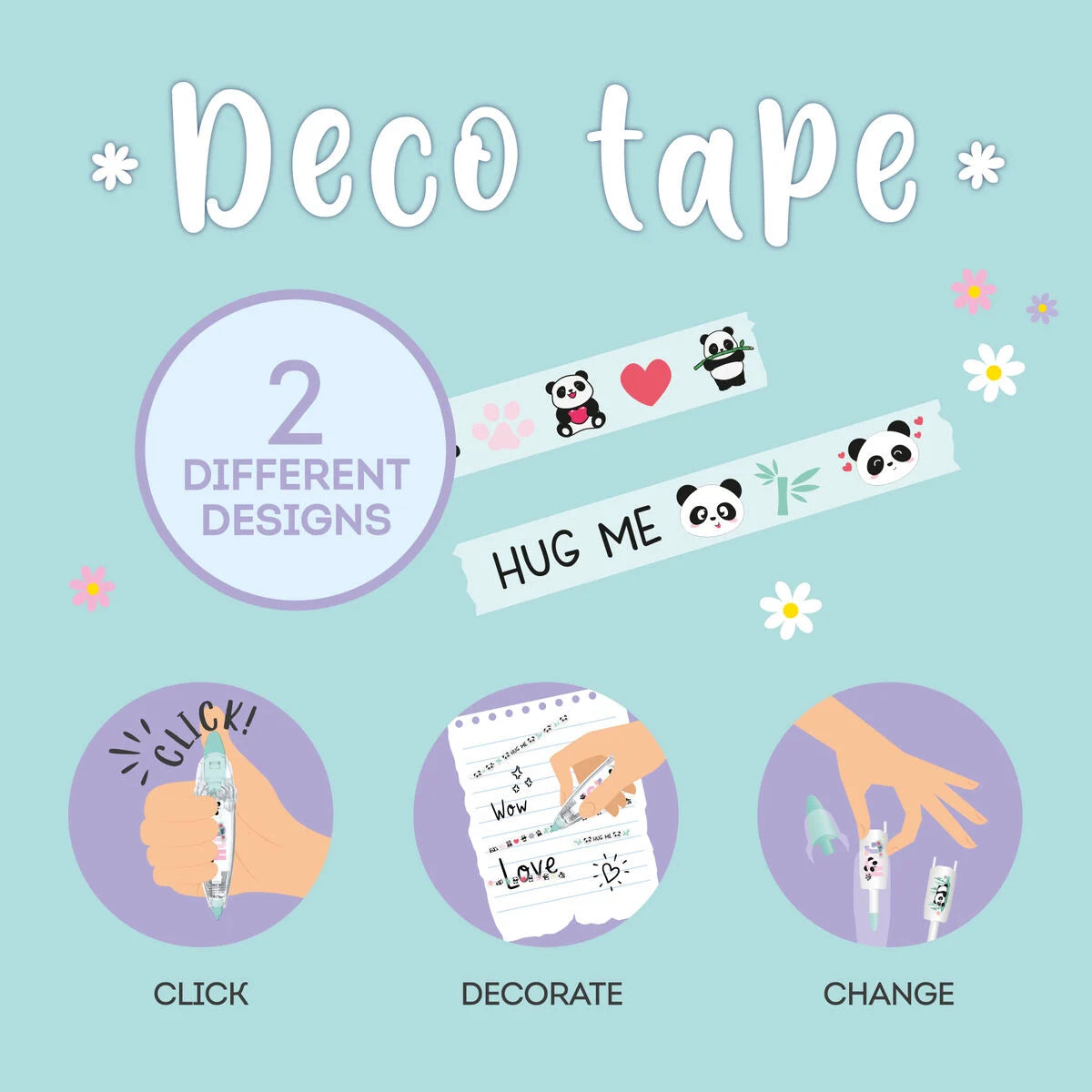 Panda Stift mit Dekoband - Deco Tape Legami