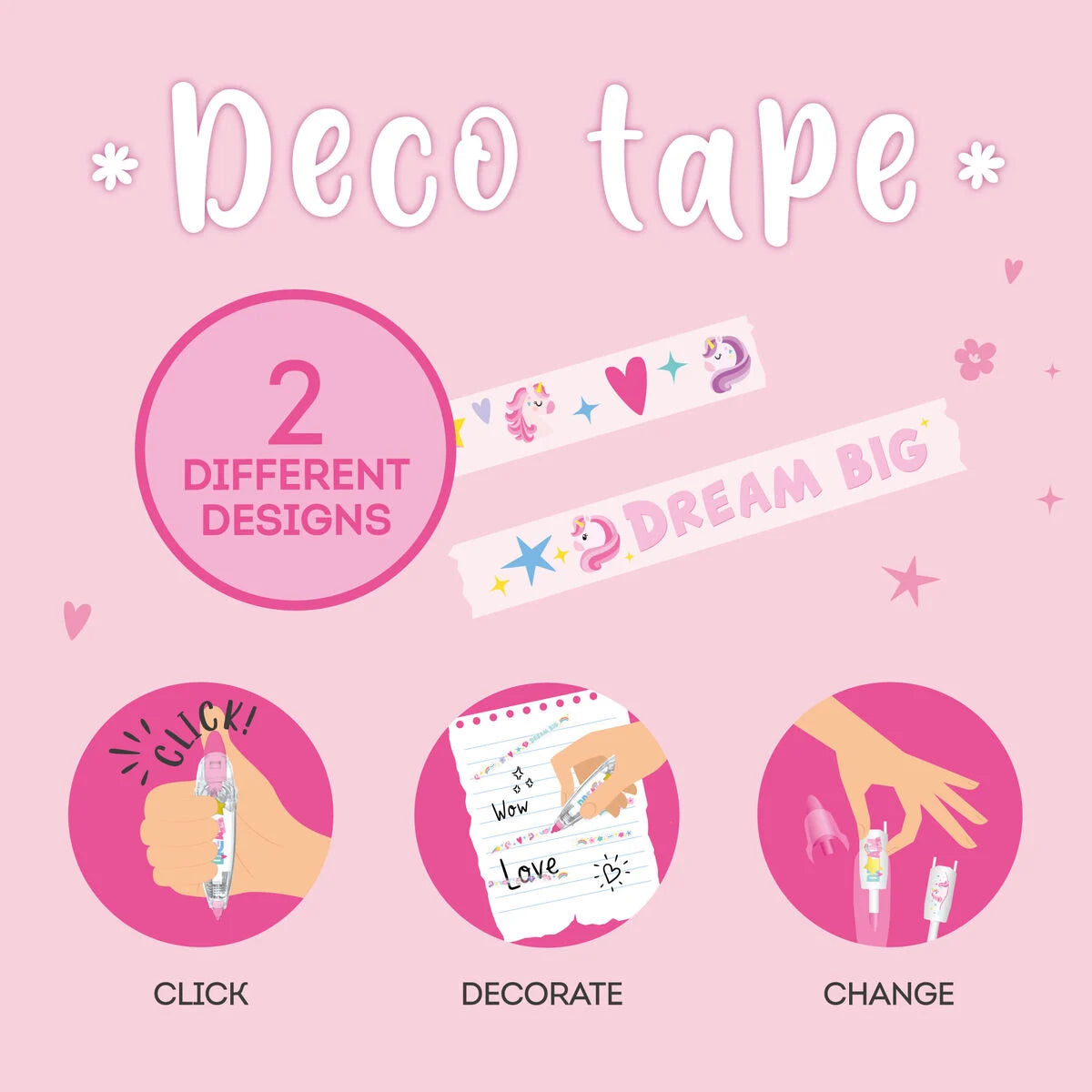 Einhorn Stift mit Dekoband Unicorn E- Deco Tape Legami