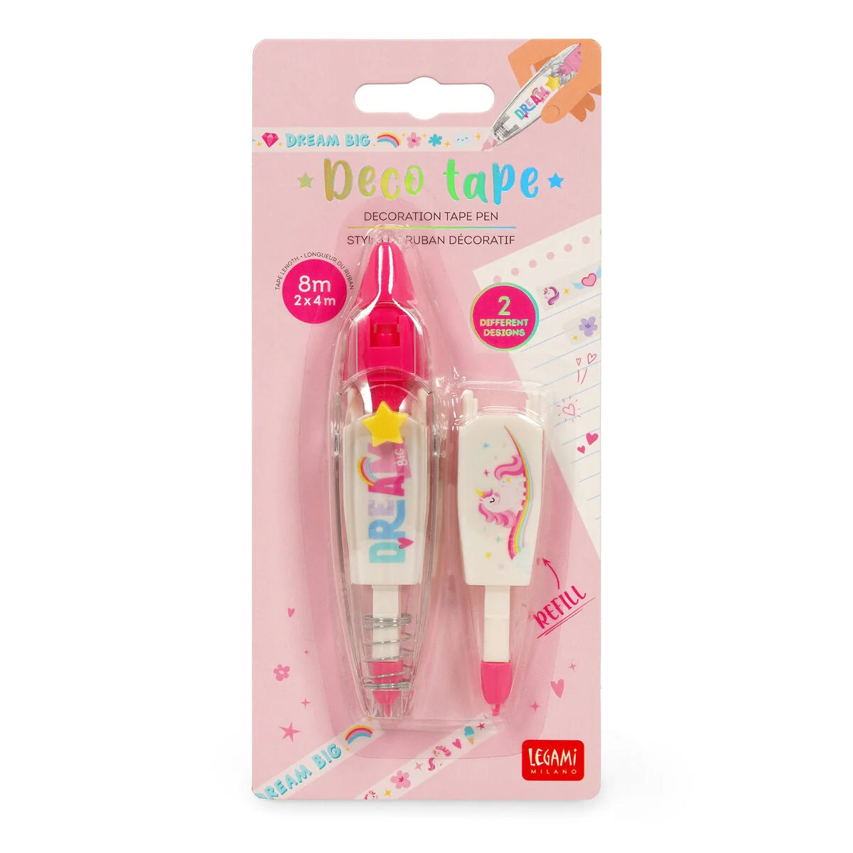 Einhorn Stift mit Dekoband Unicorn E- Deco Tape Legami