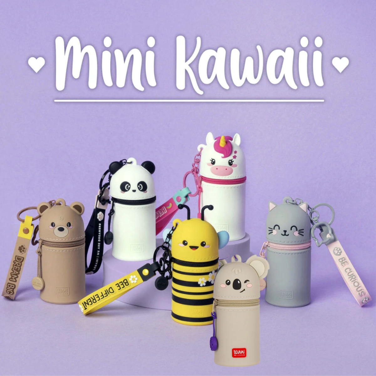 Mini Kawaii - Coin Purse With Key Ring -  Legami Koala Biene Bär Einhorn Panda