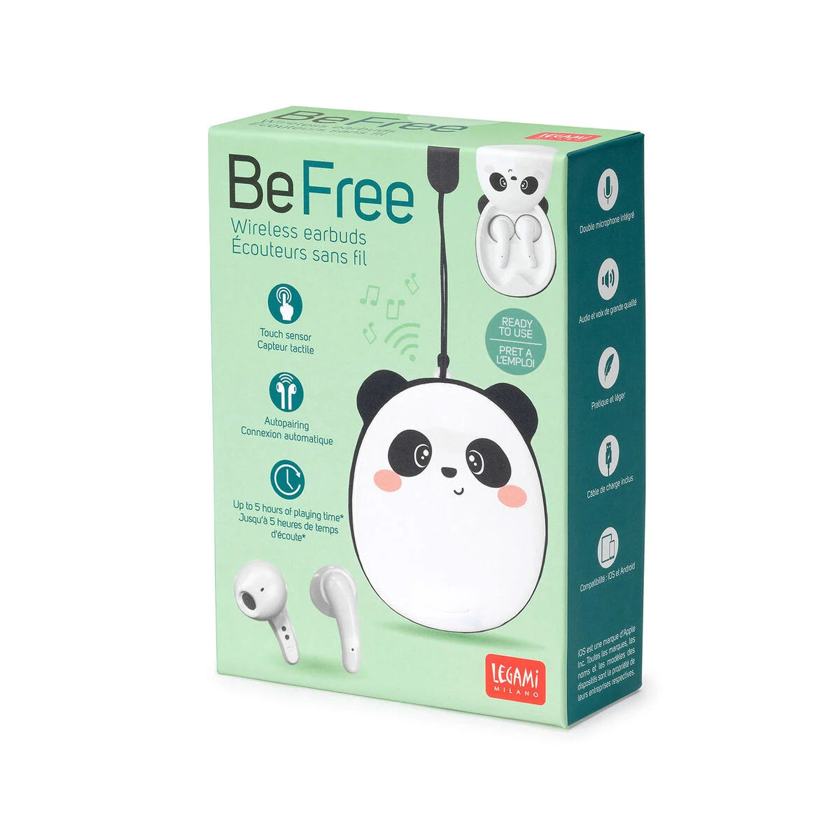 Kopfhörer Wireless Earbuds - Be Free - Panda Legami