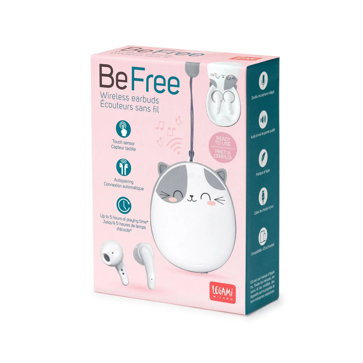 Kopfhörer Wireless Earbuds - Be Free - Kitty Katze Legami
