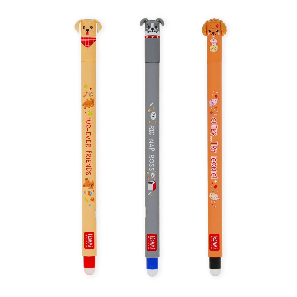 Set mit 3 Löschbaren Gelstiften - Erasable Pen - Fur-ever Friends  Back to school 26 Erasable pens set Limited Edition