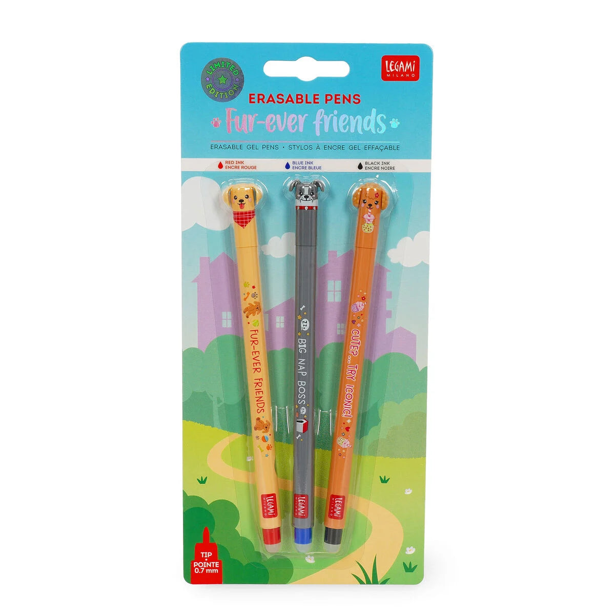 Set mit 3 Löschbaren Gelstiften - Erasable Pen - Fur-ever Friends  Back to school 26 Erasable pens set Limited Edition