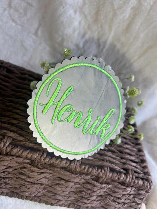 Reflektor Button mit Name -  Klettie Magnetpatch