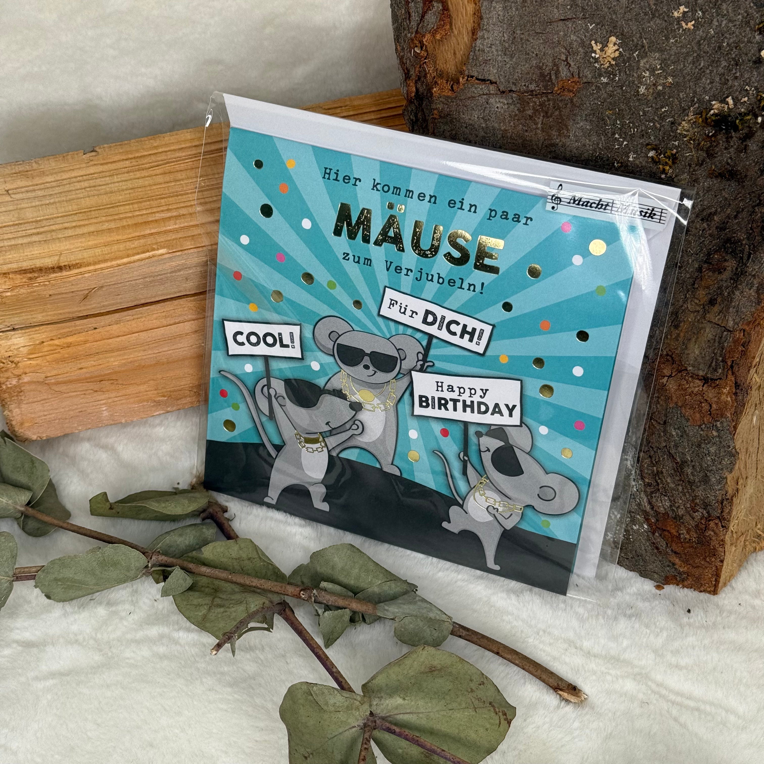 Hier kommen ein paar Mäuse zum Verjubeln! Musikkarte - Depesche