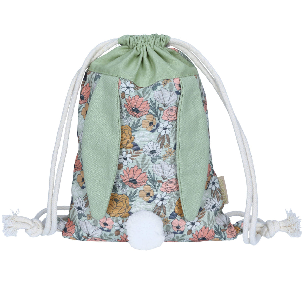 Hasenrucksack Grün mit Name bestickt