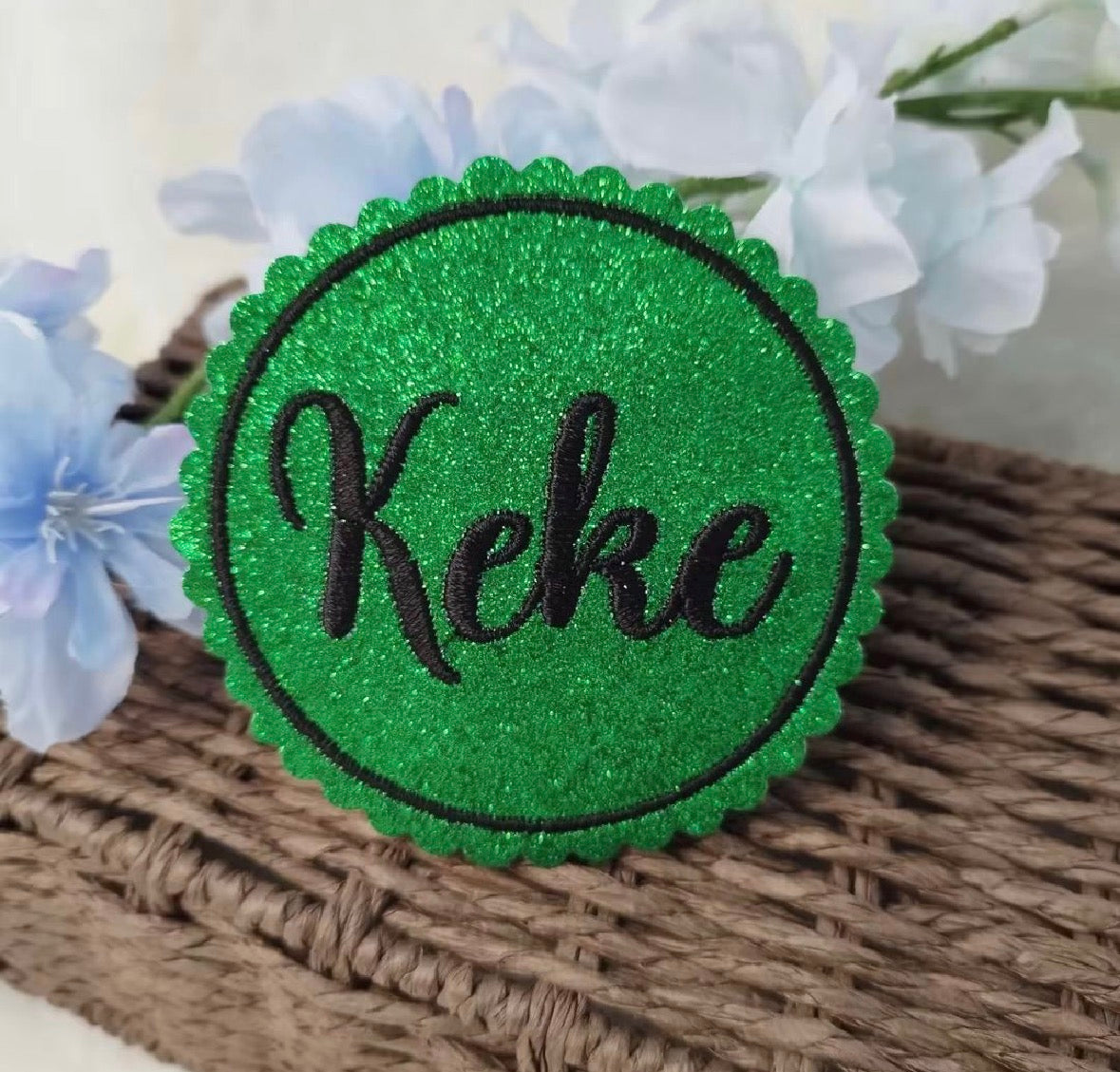 Name als Klettie Magnetpatch Aufnäher Aufbügeln Anhänger