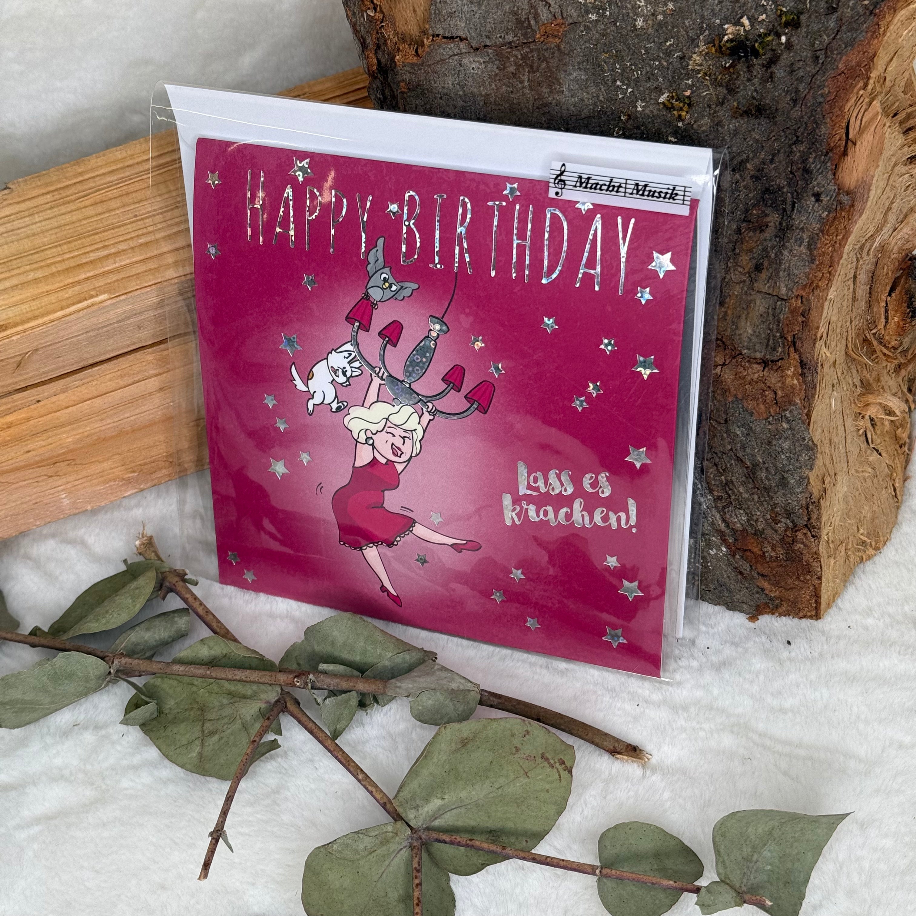 Happy Birthday lass es krachen Musikkarte - Depesche