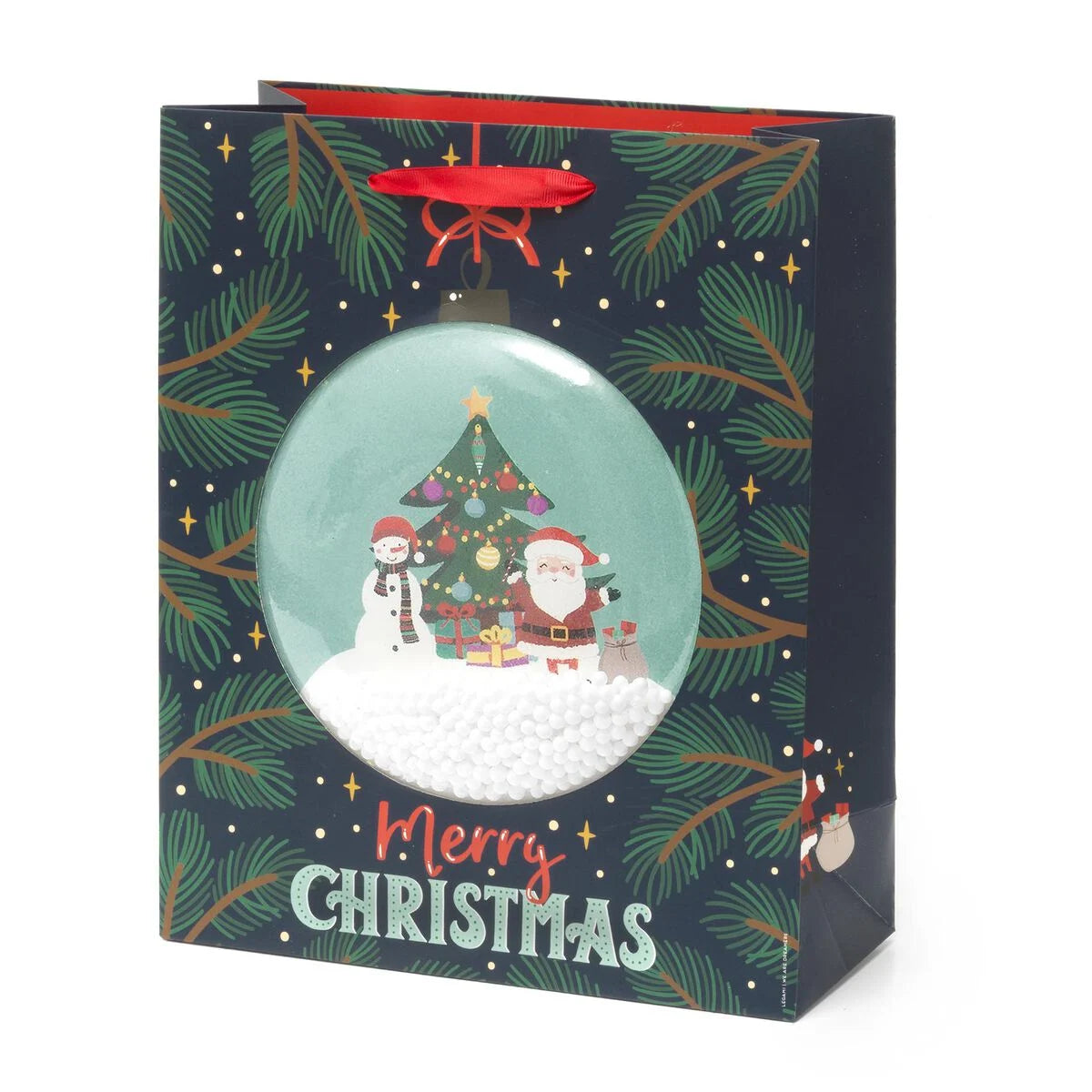 Weihnachtsgeschenktüte Schneekugel-  Mittel - Legami