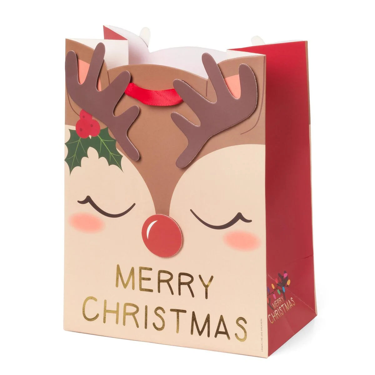 Weihnachtsgeschenktüte Rentier -  Groß - Legami