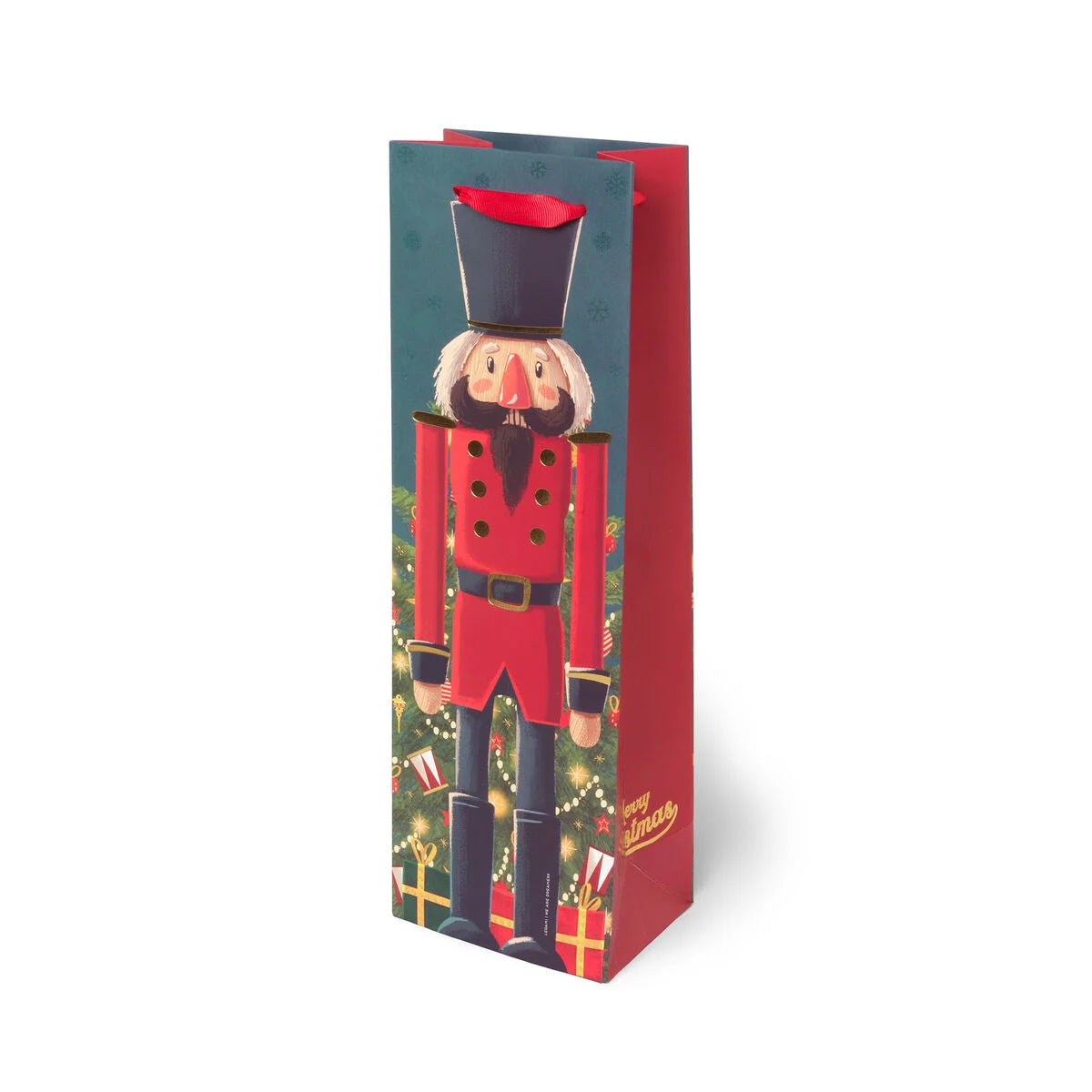 Weihnachtliche Flaschen-Geschenktüte Nussknacker Legami