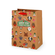 Weihnachtsgeschenktüte Hunde-Motiv -  Mittel - Legami