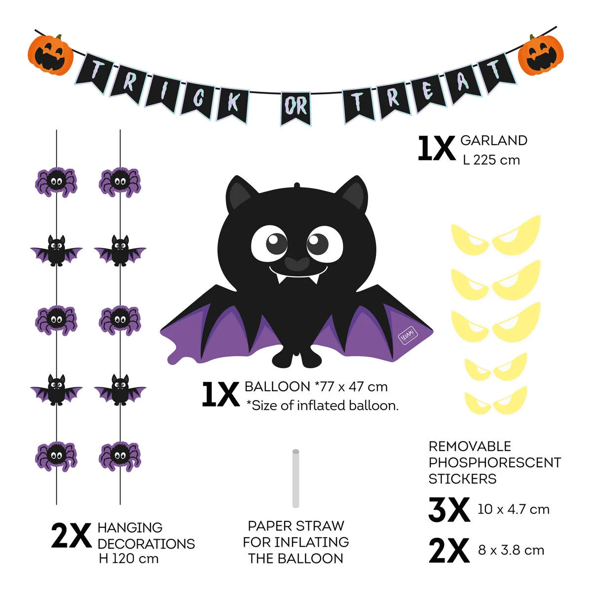 Halloween-Deko-Set für die Tür - Trick Or Treat Legami