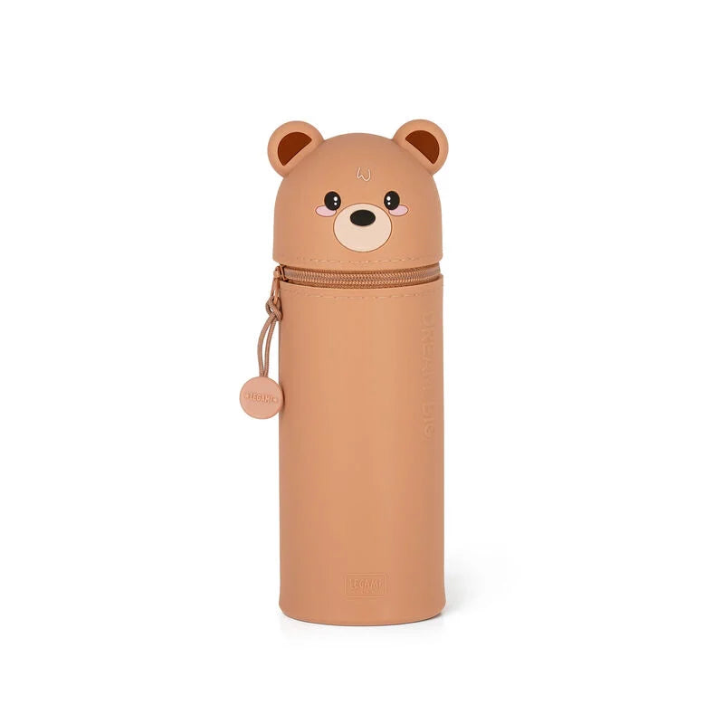 2-in-1-Federmäppchen aus Silikon - Kawaii - Bär
