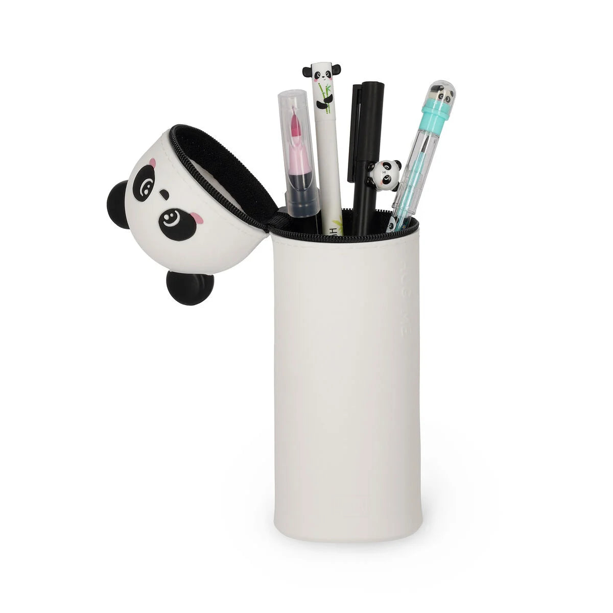 2-in-1-Federmäppchen aus Silikon - Kawaii - Panda