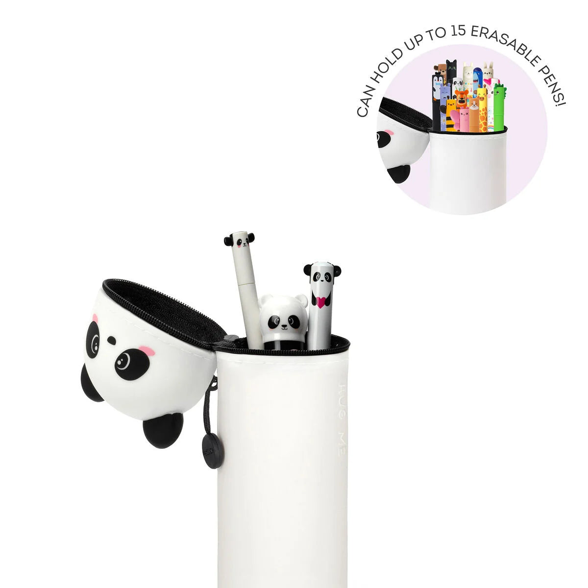 2-in-1-Federmäppchen aus Silikon - Kawaii - Panda