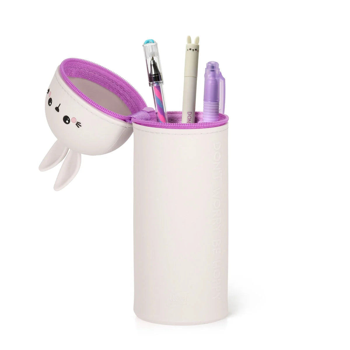 2-in-1-Federmäppchen aus Silikon - Kawaii - Hase