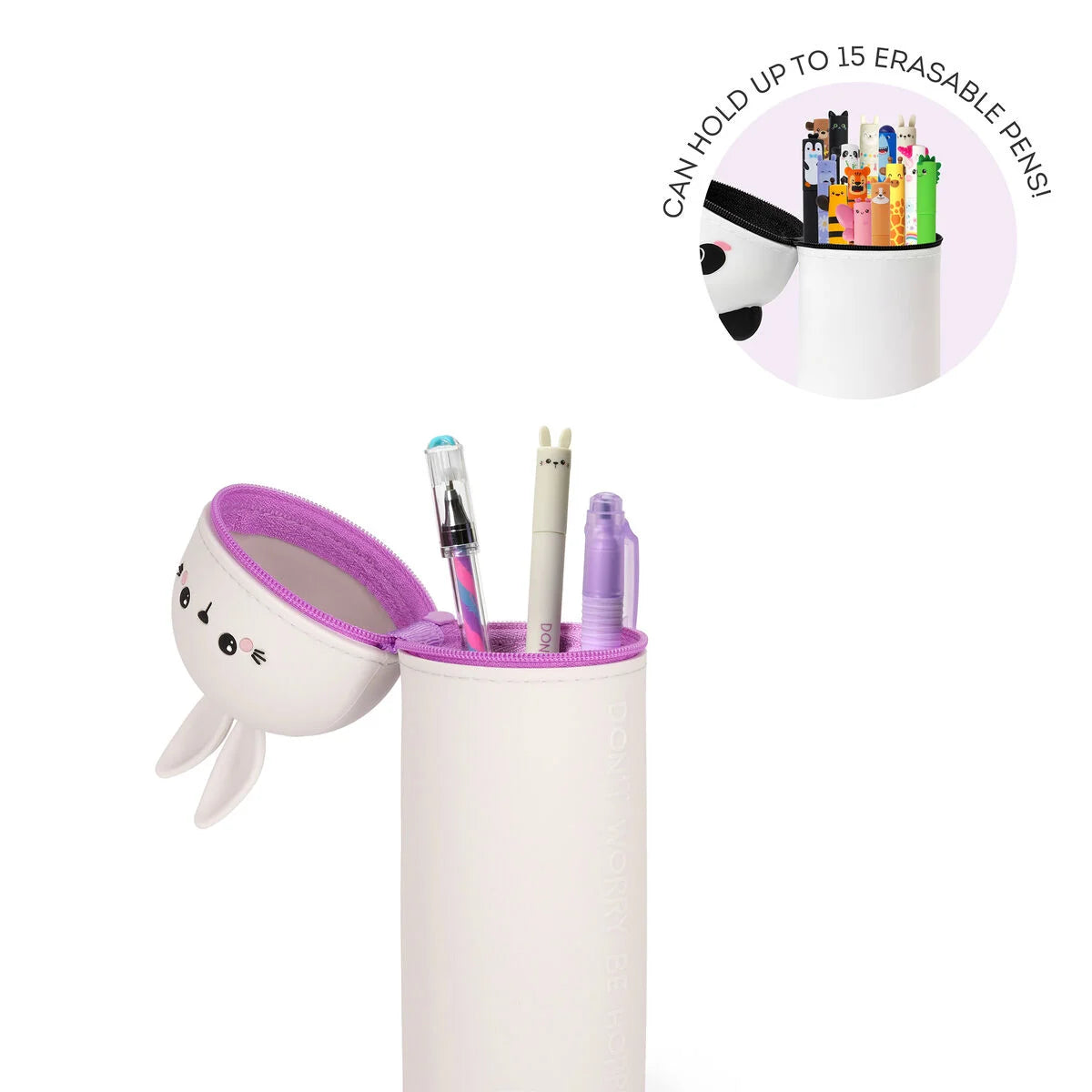 2-in-1-Federmäppchen aus Silikon - Kawaii - Hase
