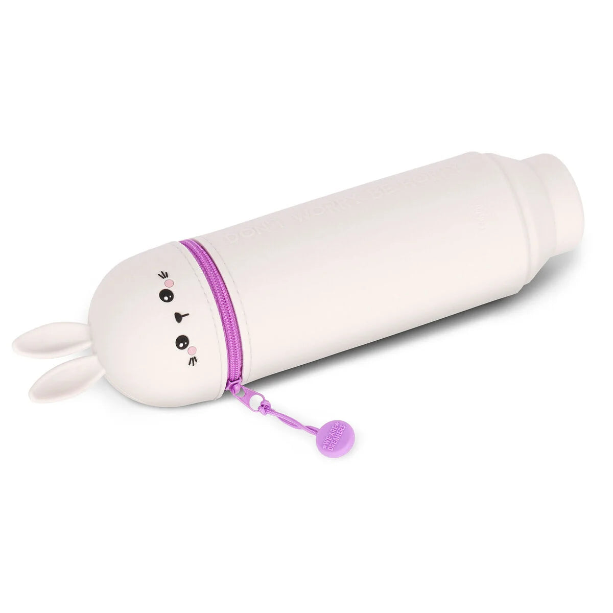 2-in-1-Federmäppchen aus Silikon - Kawaii - Hase