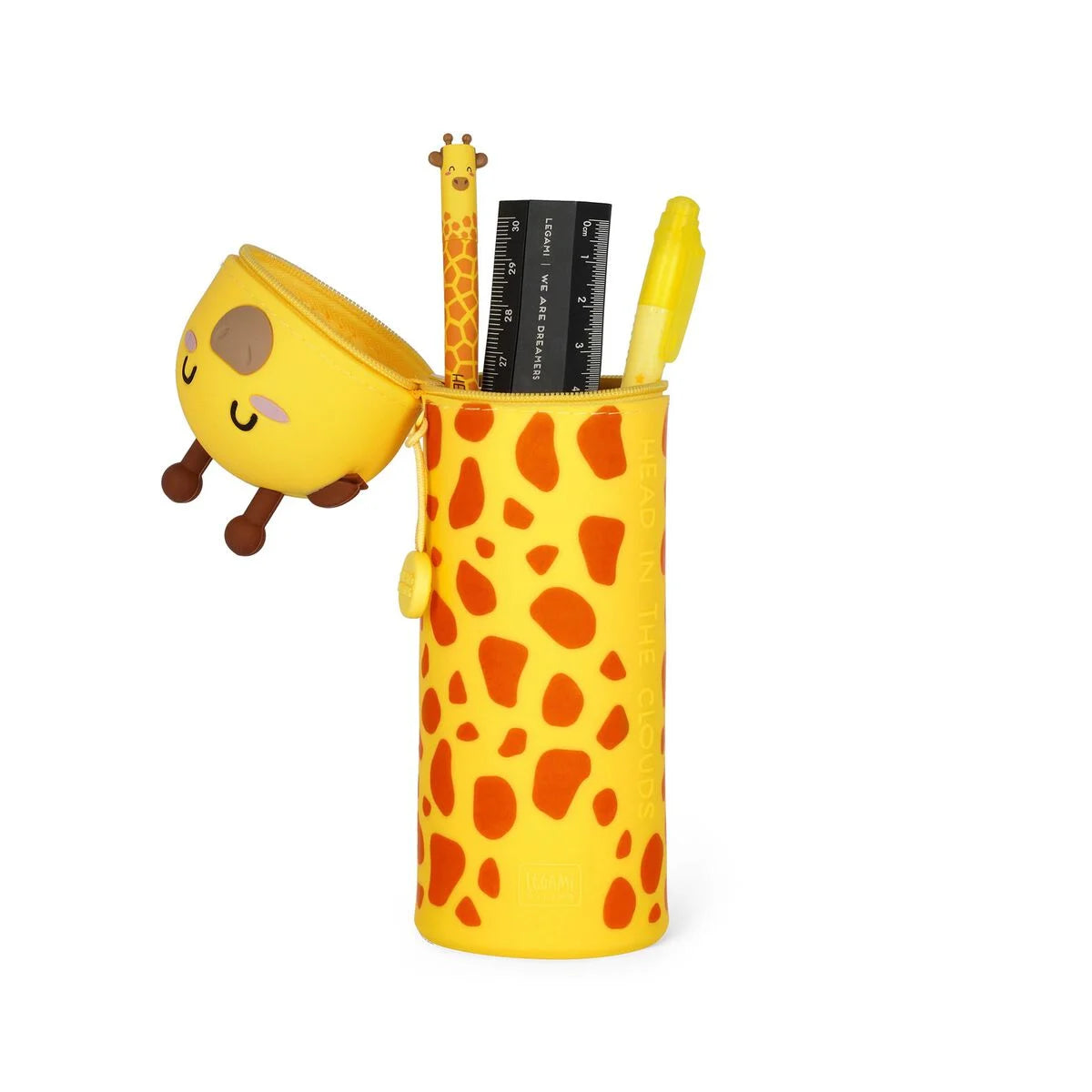 2-in-1-Federmäppchen aus Silikon - Kawaii - Giraffe