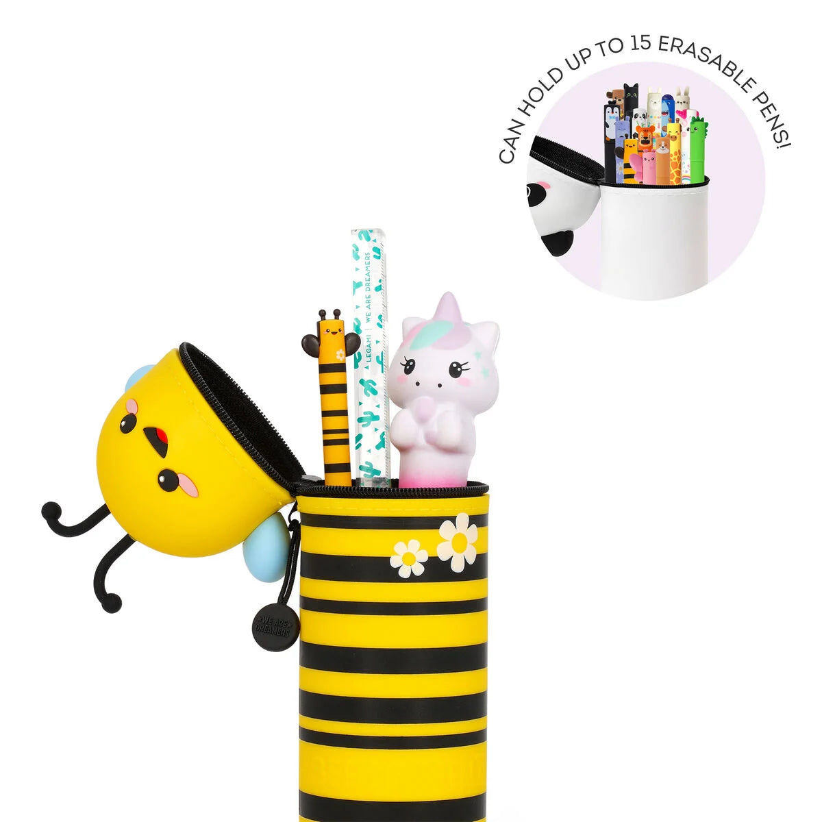 2-in-1-Federmäppchen aus Silikon - Kawaii - Bine