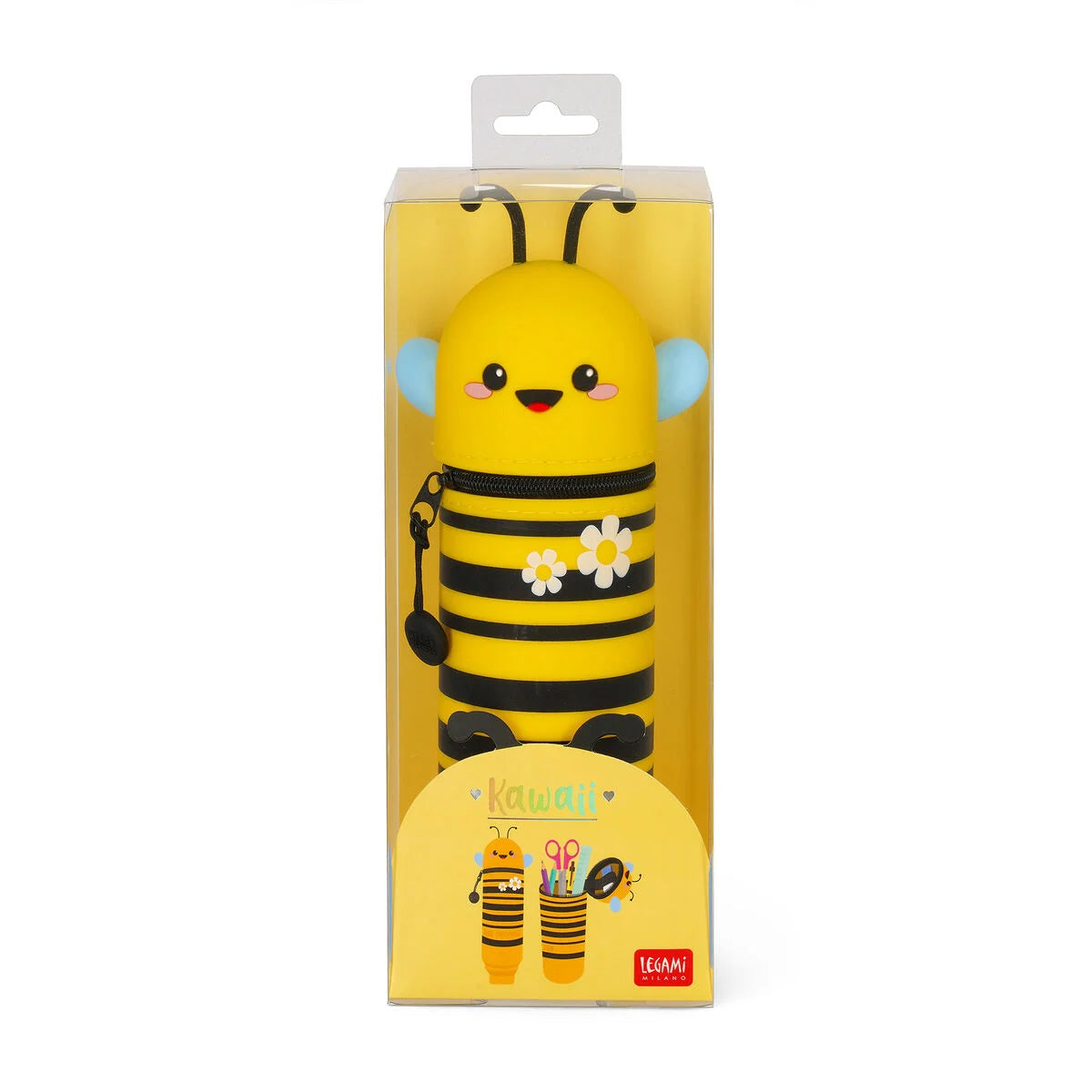 2-in-1-Federmäppchen aus Silikon - Kawaii - Bine