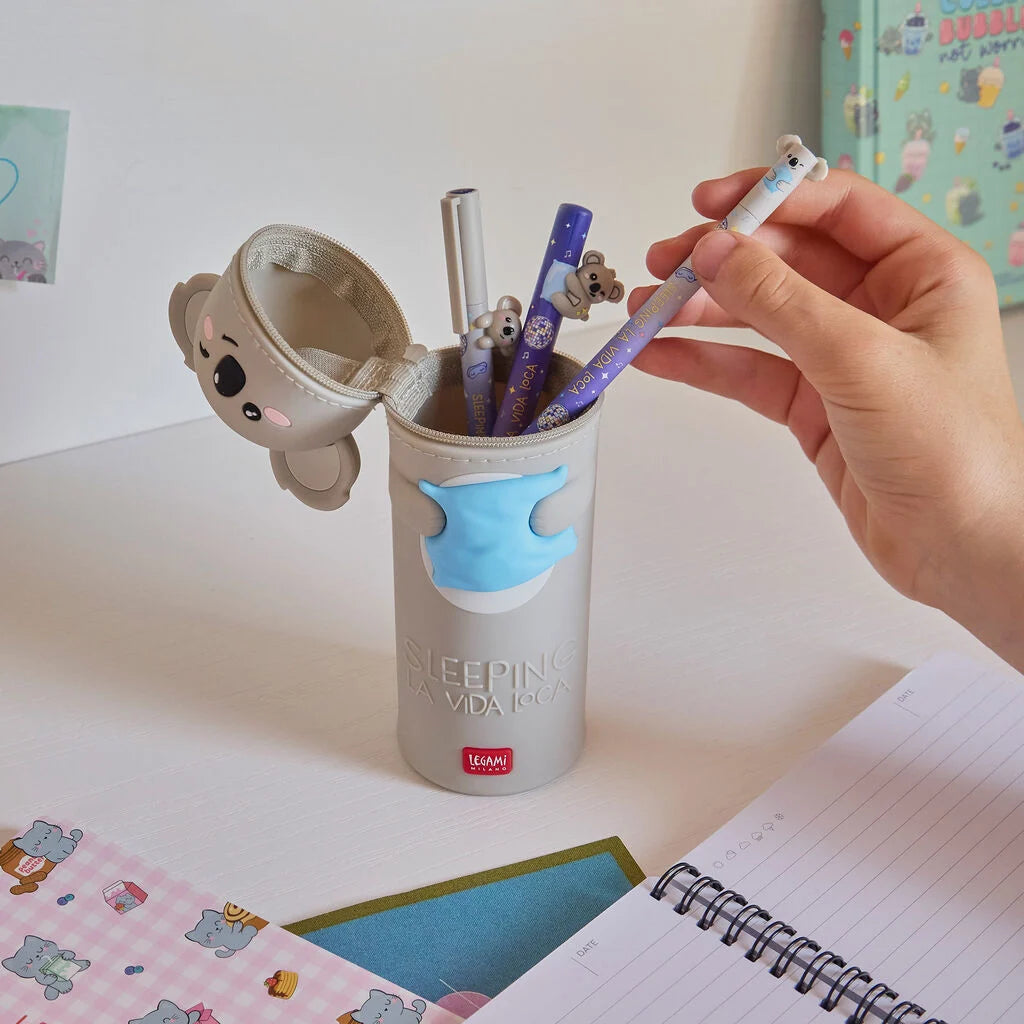 2-in-1-Federmäppchen aus Silikon Koala „Sleeping la Vida Loca“ - Kawaii Legami