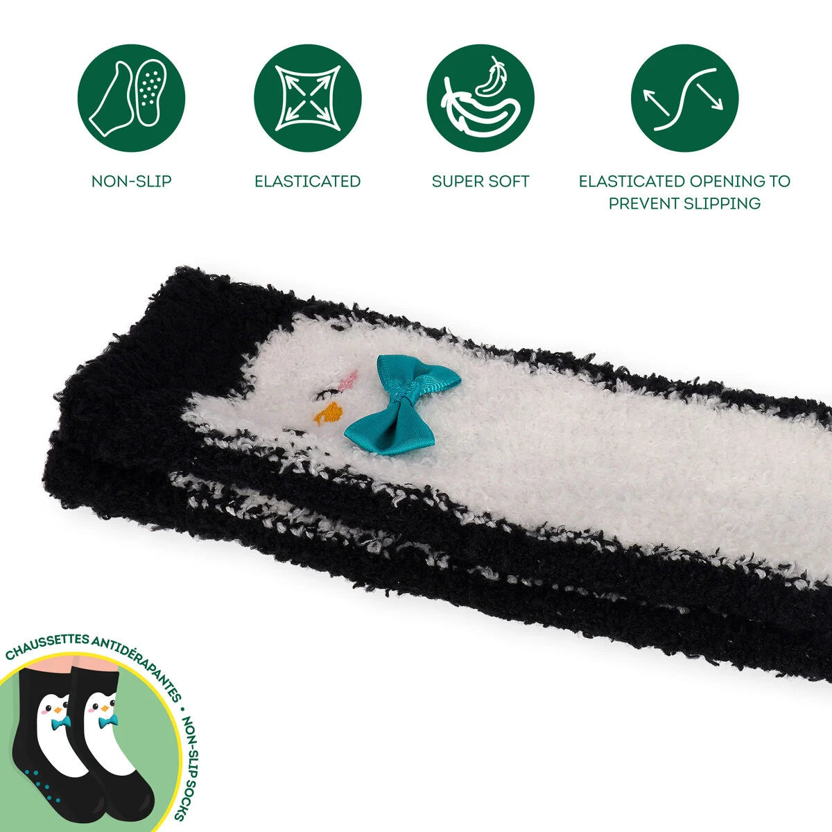 Rutschfeste Socken Pinguin für Erwachsene Gr. 34-42  - It’s a Match! Legami ABS