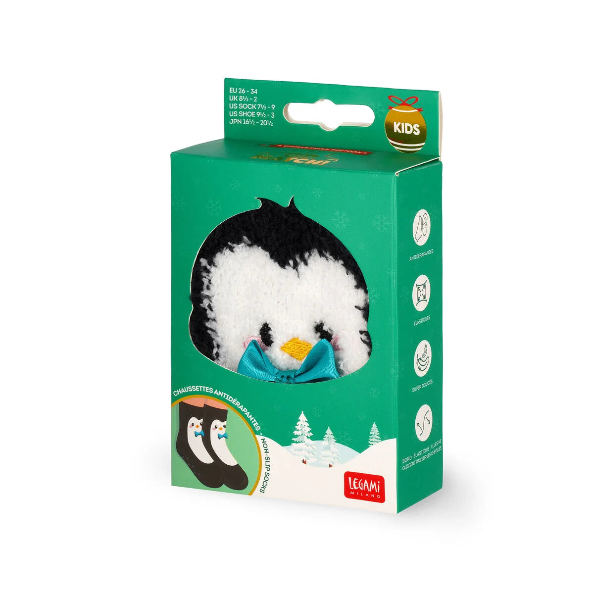 Rutschfeste Socken Pinguin für Erwachsene Gr. 34-42  - It’s a Match! Legami ABS