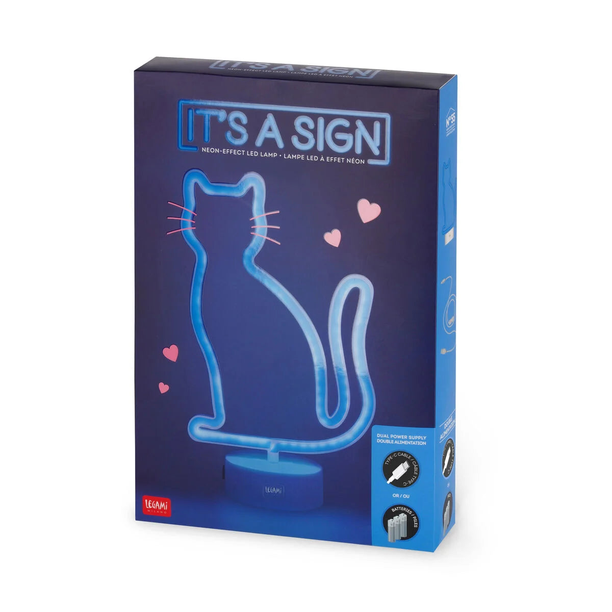B Ware LED-Lampe mit Neoneffekt - Kitty - It's a Sign - Legami