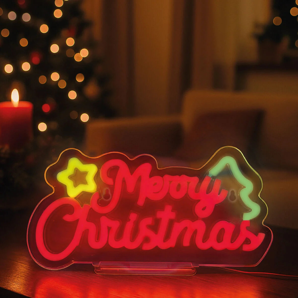 Neon-Effekt-Led-Light-Schild - Merry Xmas - It's a Sign Legami