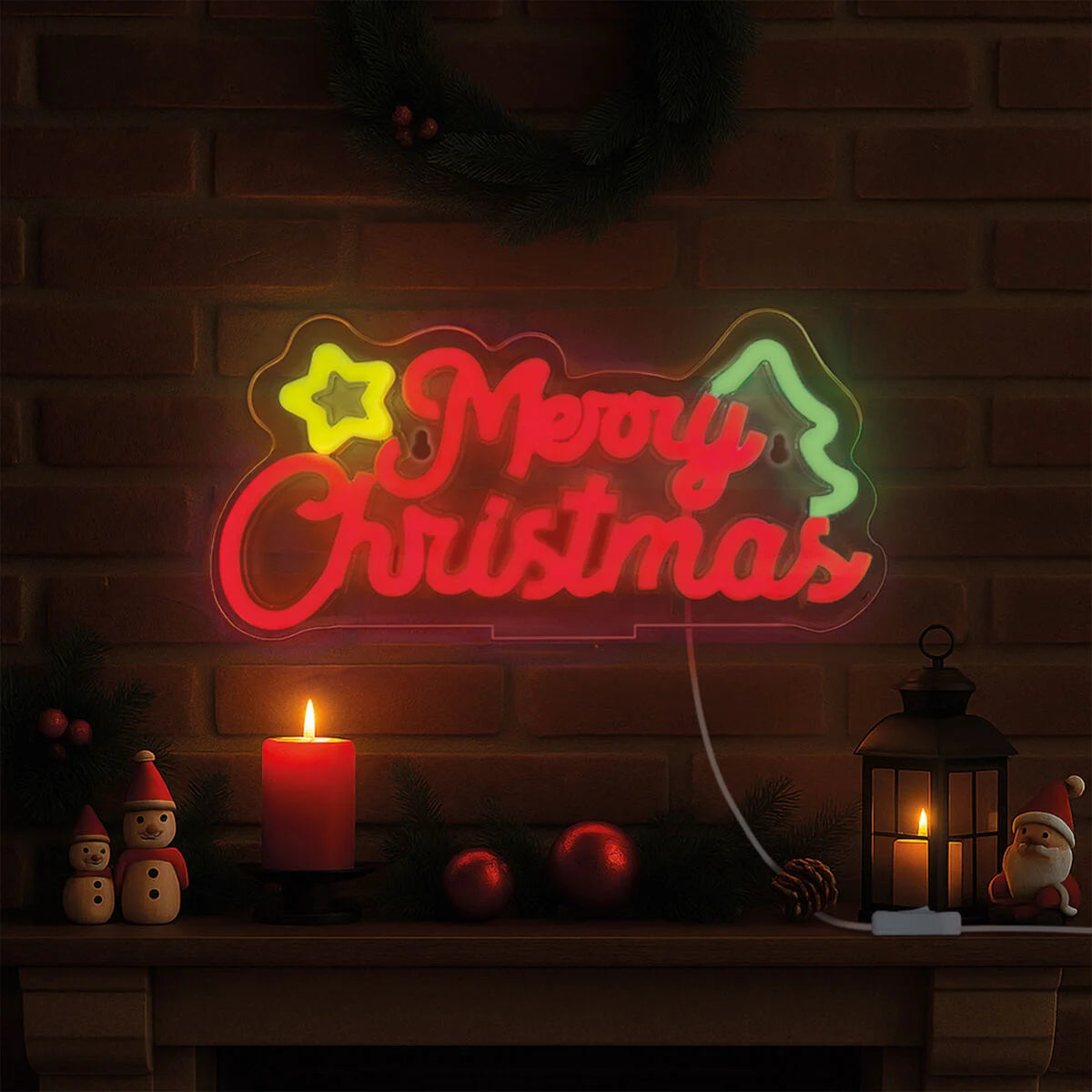 Neon-Effekt-Led-Light-Schild - Merry Xmas - It's a Sign Legami