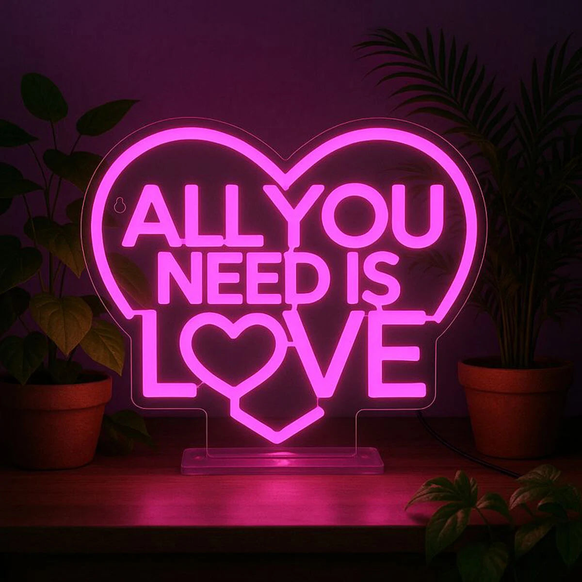 Neon Effect Led Lamp - All You Need is Love - Legami