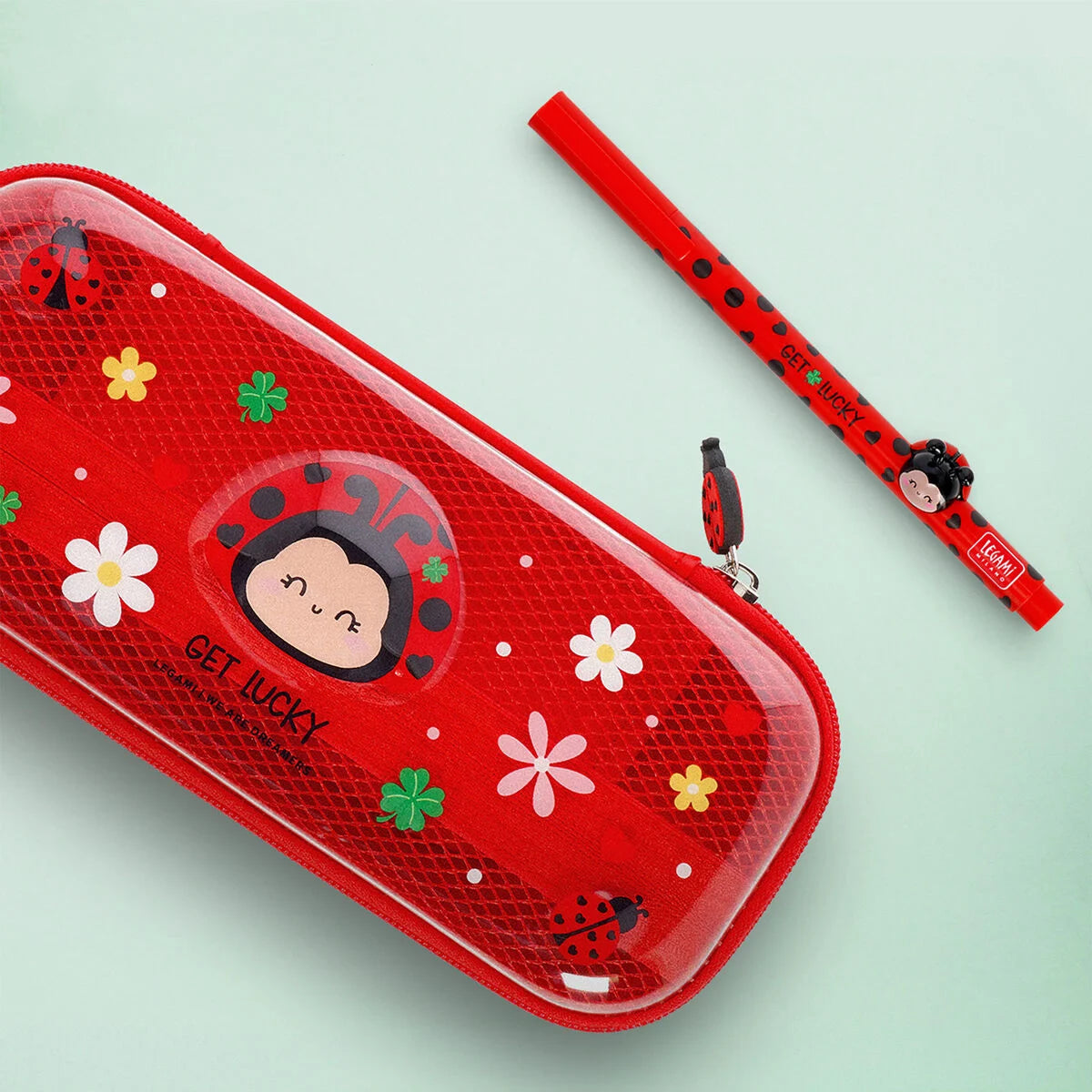 Transparentes Hartschalen-Federmäppchen Ladybug - WonderWow - Erasable Pen- Legami
