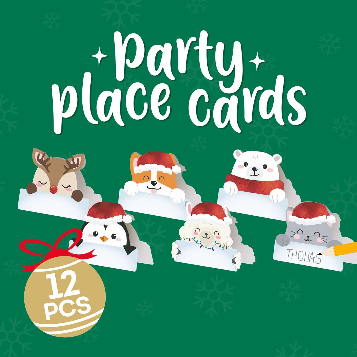 Set of 12 Christmas platzkarten Legami