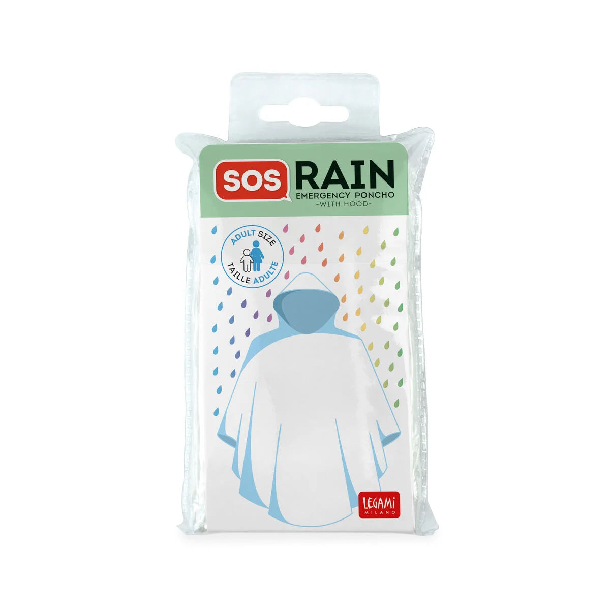Wasserdichter Poncho für Erwachsene - SOS Legami