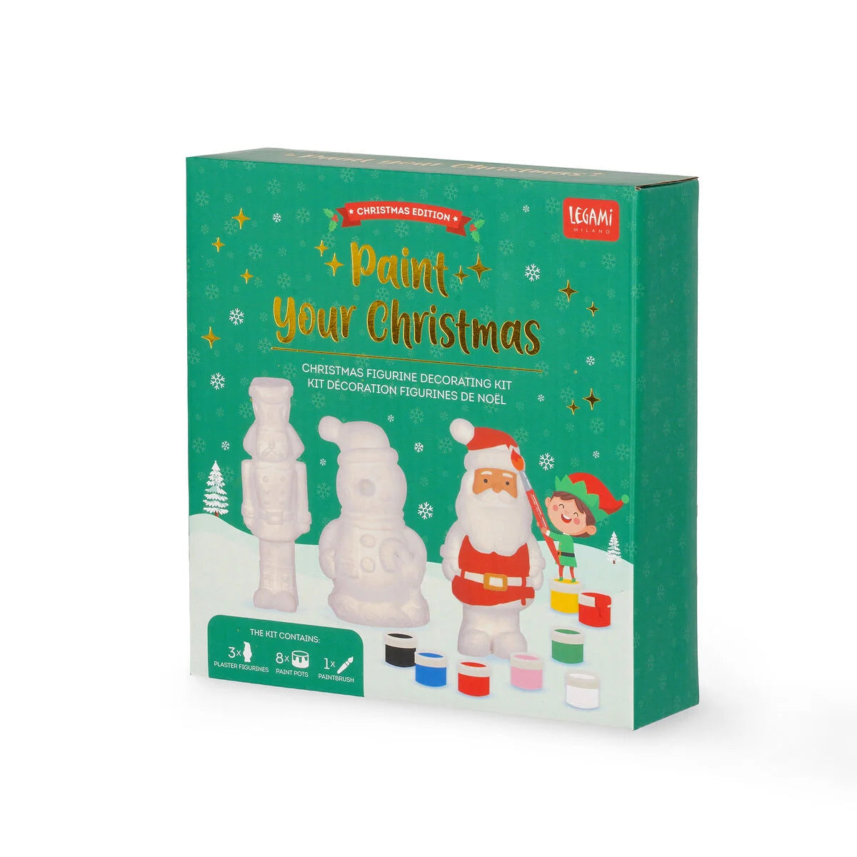 Weihnachtsfiguren-Dekorationsset - Paint Your Christmas Legami