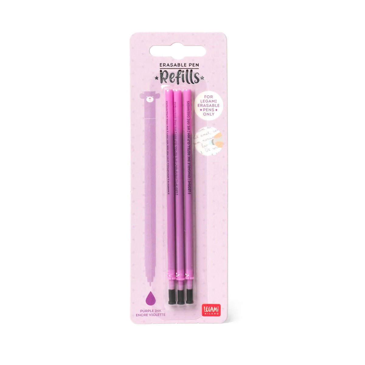 Set mit 3 Nachfüllminen für löschbare Stifte - Violette Tinte - Erasable Pen