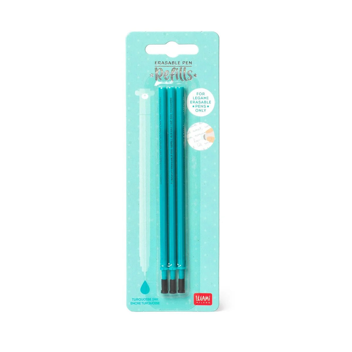 Set mit 3 Nachfüllminen für löschbare Stifte - Türkise Tinte - Erasable Pen