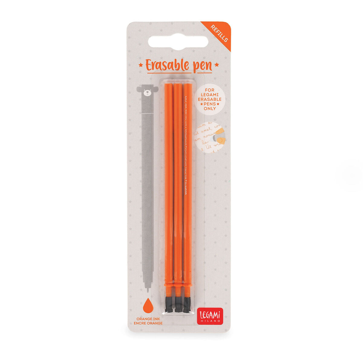 Orange Set mit 3 Nachfüllminen für löschbare Stifte - Orange Tinte - Erasable Pen