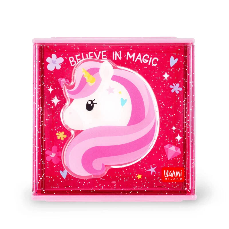 Einhorn Erweiterbare Schreibtischbox - Cutie Cube Legami