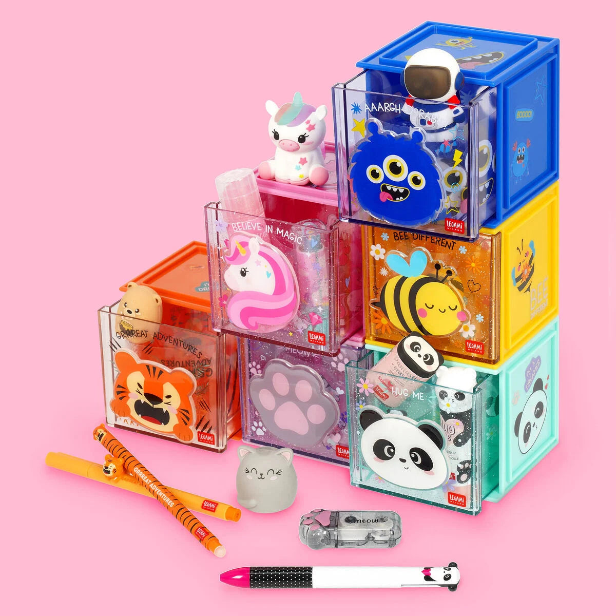 Biene Erweiterbare Schreibtischbox - Cutie Cube Legami